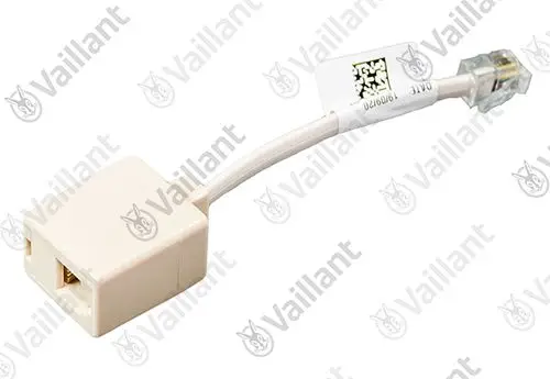 Vaillant Kabelbaum mit zwei Anschlusssteckplätzen und flexiblem Kabel, geeignet für Diagnosetechniken in Heizsystemen.